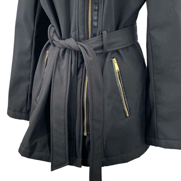 Michael Kors Womens Black Asymmetric Zip Front Jacket/Coat Military Style Size M - Picture 10 of 11